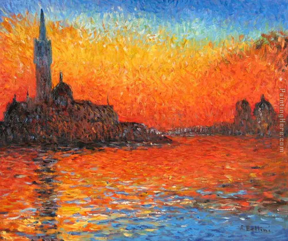 Venice Twilight painting - Claude Monet Venice Twilight art painting